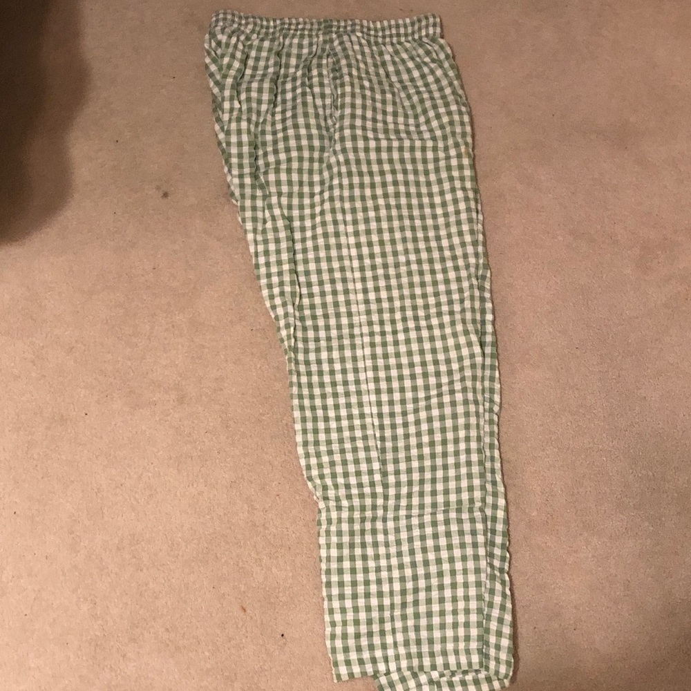 Woman Within Green Checkered Capris